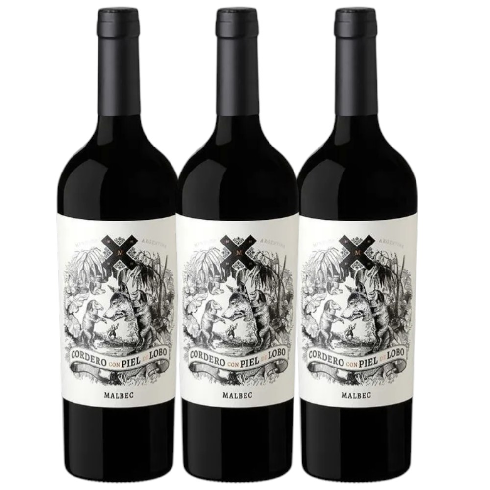 VINO CORDERO CON PIEL DE LOBO TRIO MALBEC 750ML